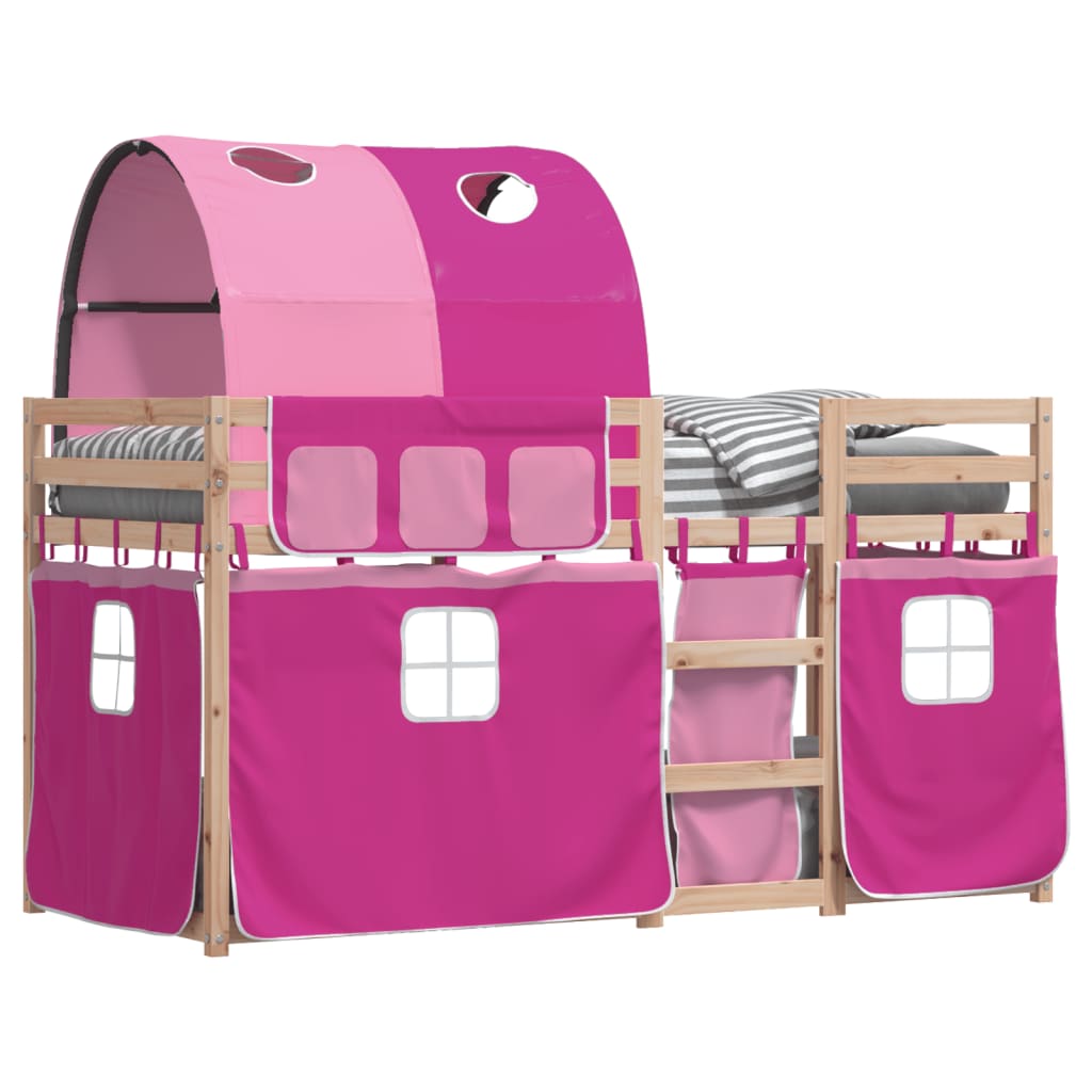Stapelbed Met Gordijnen Grenenhout