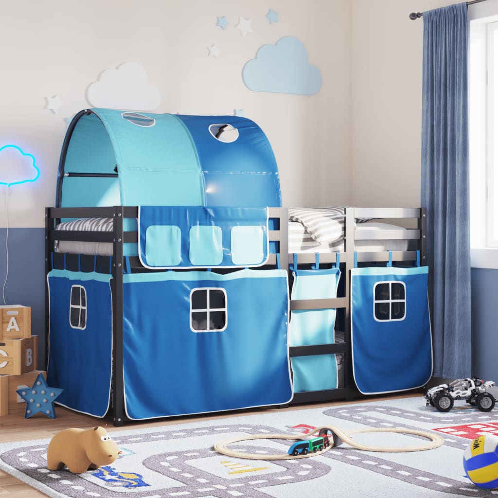 Stapelbed Met Gordijnen Grenenhout