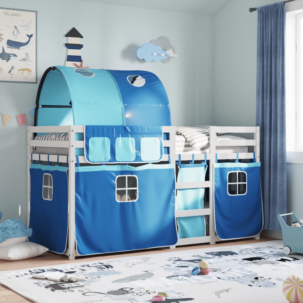 Stapelbed Met Gordijnen Grenenhout