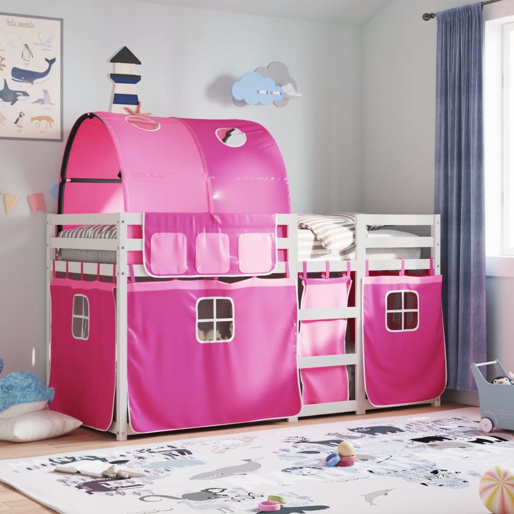Stapelbed Met Gordijnen Grenenhout