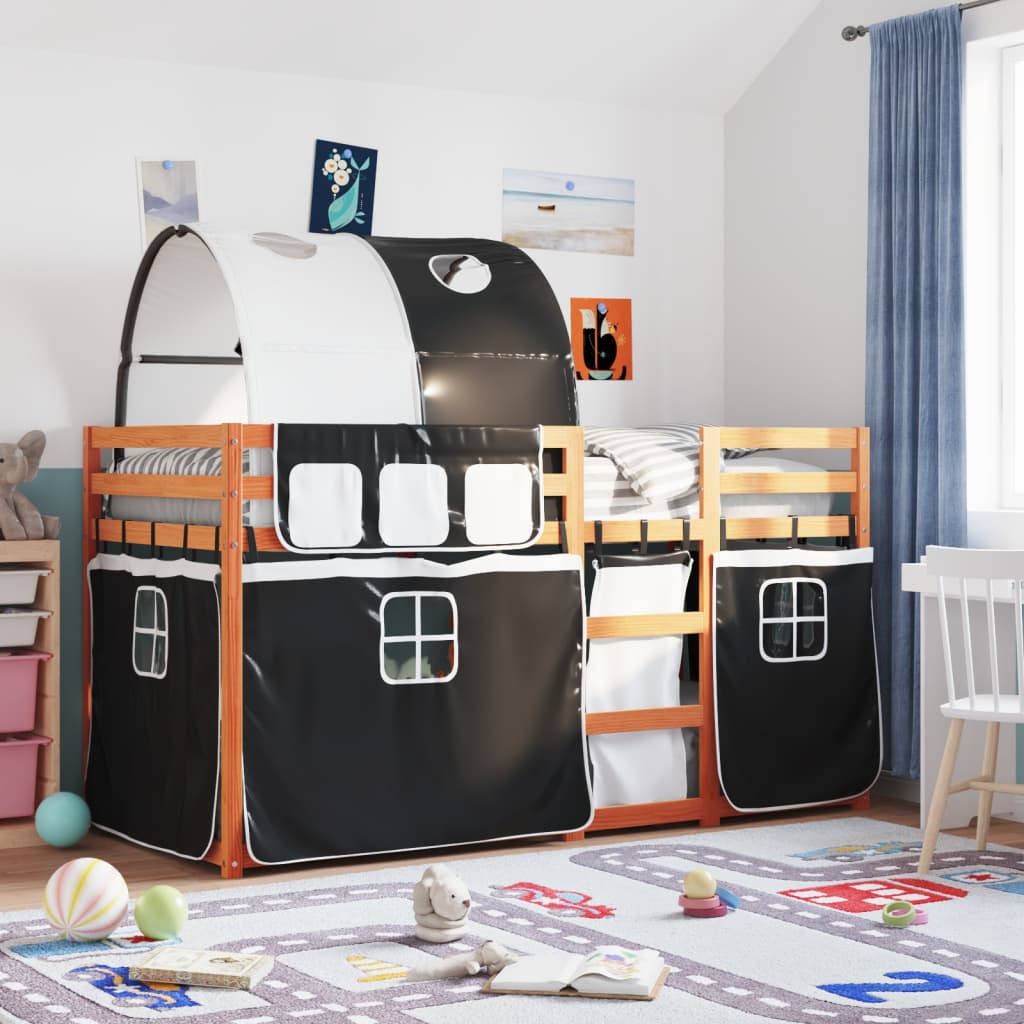 Stapelbed Met Gordijnen Grenenhout