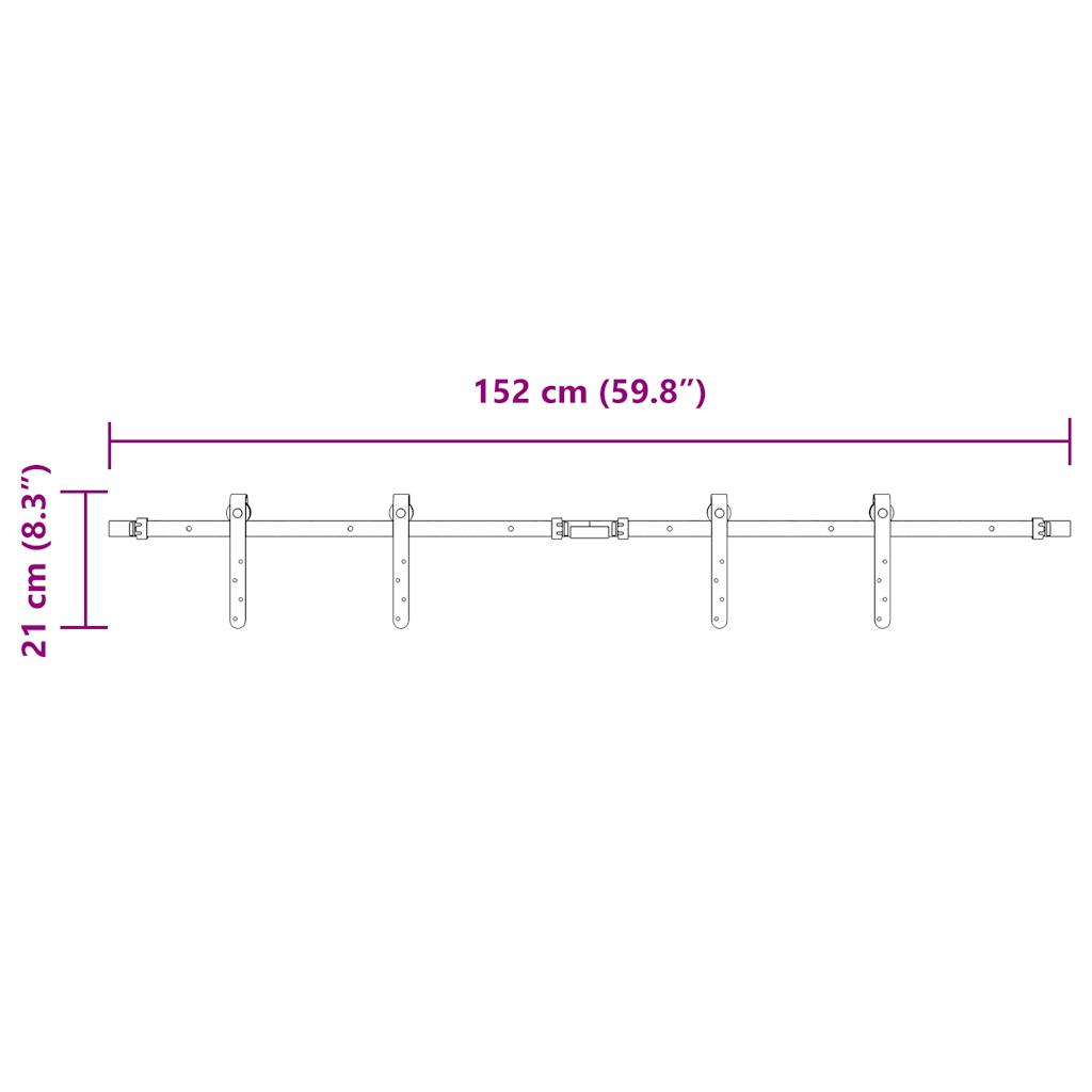 Ophangset Voor Schuifdeur 152 Cm Koolstofstaal