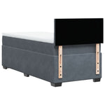 Boxspring Met Matras Fluweel Donkergrijs 1-Persoons (Alleen Au)