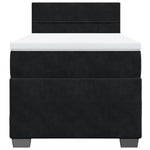 Boxspring Met Matras Fluweel Zwart 1-Persoons (Alleen Au)