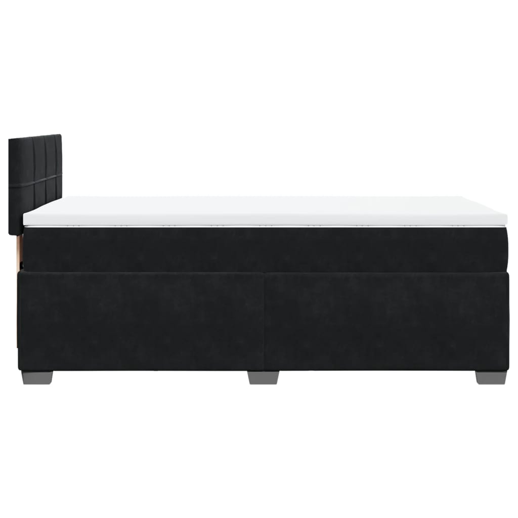 Boxspring Met Matras Fluweel Zwart 1-Persoons (Alleen Au)