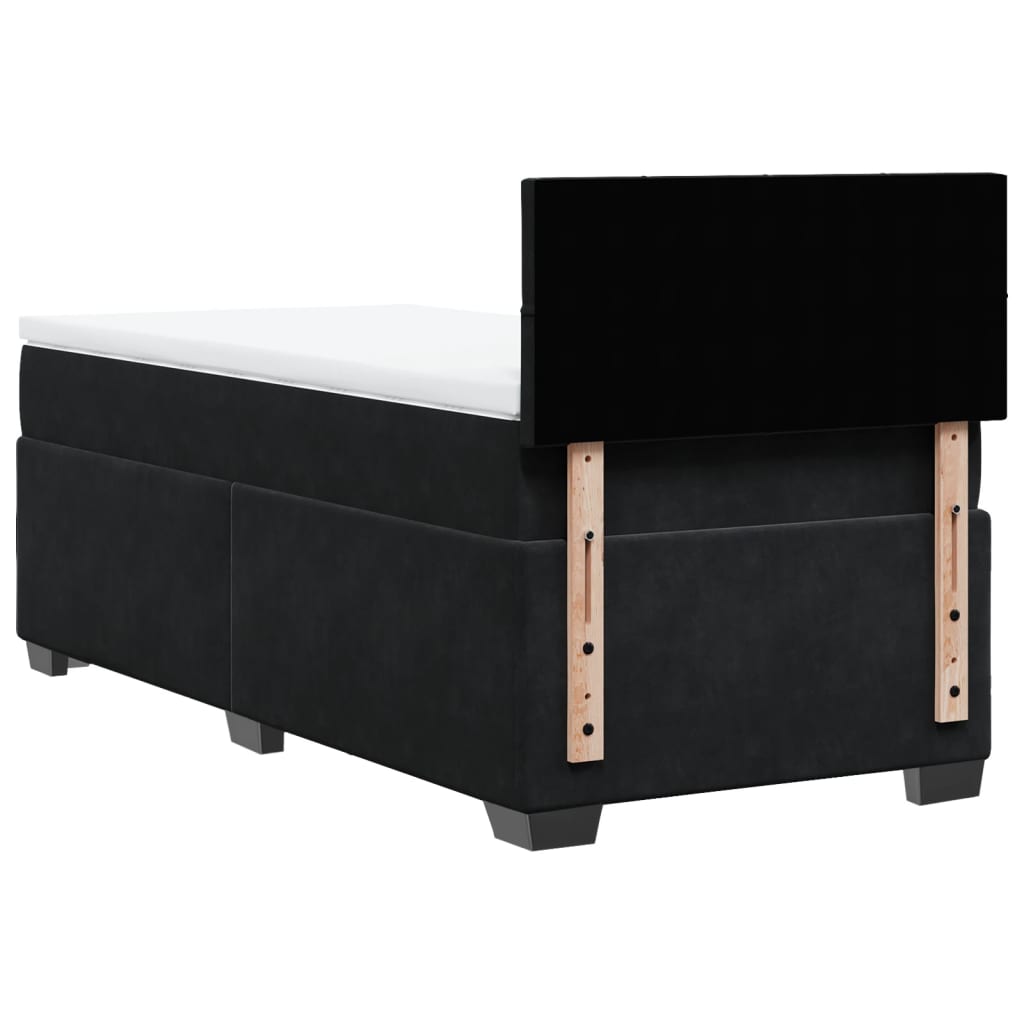 Boxspring Met Matras Fluweel Zwart 1-Persoons (Alleen Au)