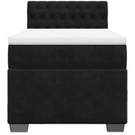 Boxspring Met Matras Fluweel Zwart 1-Persoons (Alleen Au)