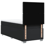 Boxspring Met Matras Kunstleer Zwart Single