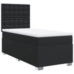 Boxspring Met Matras Kunstleer Zwart Single