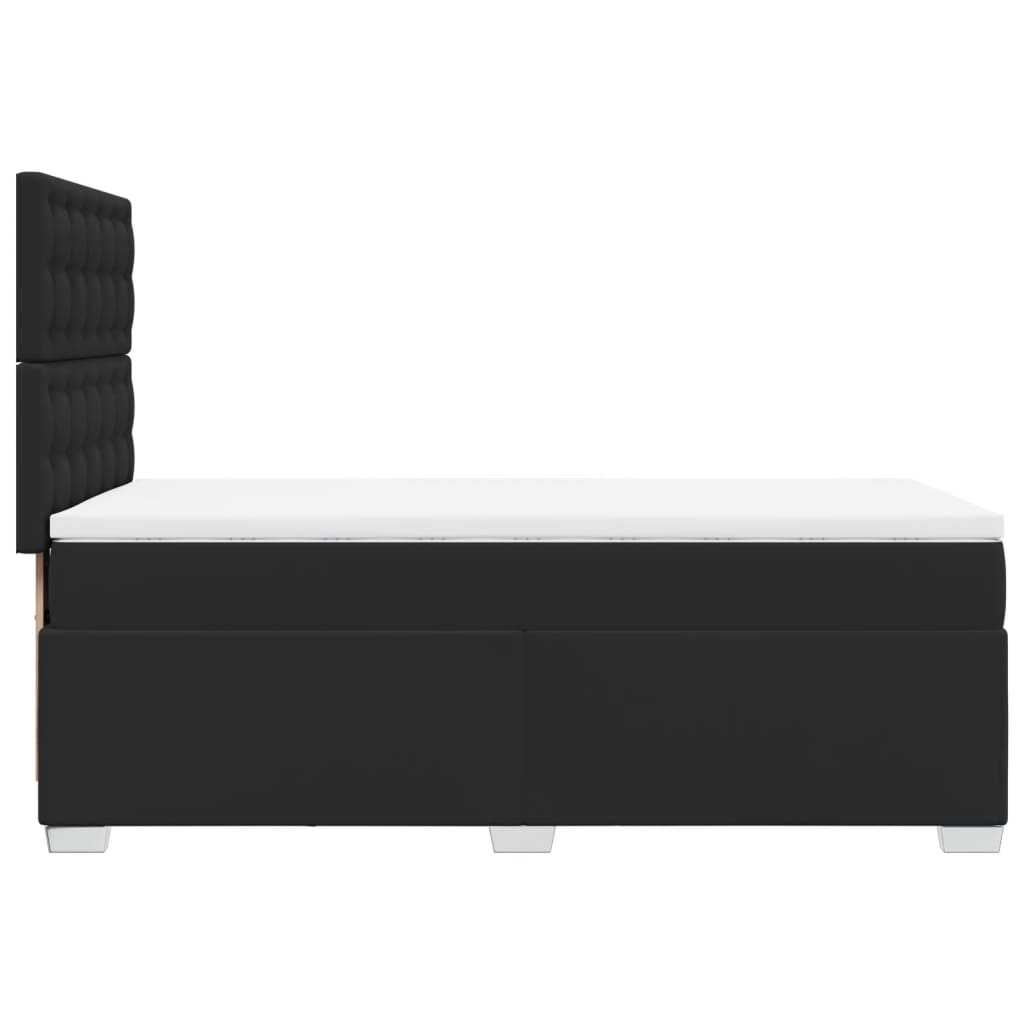 Boxspring Met Matras Kunstleer Zwart Single