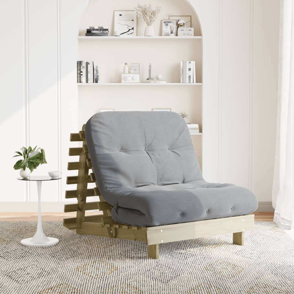 Futon Slaapbank Met Matras Grenenhout