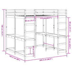 Hoogslaper Met Bureau En Ladder Grenenhout