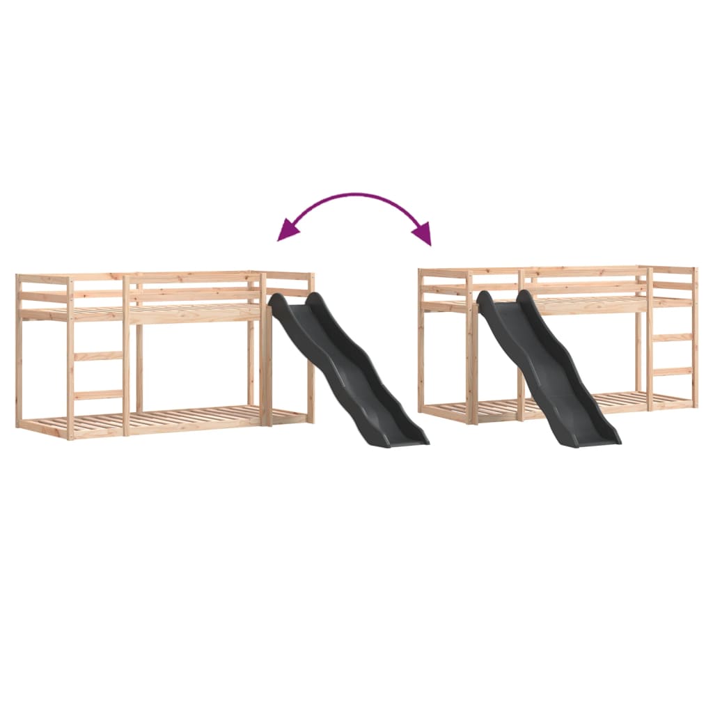 Stapelbed Met Glijbaan En Ladder Massief Grenenhout