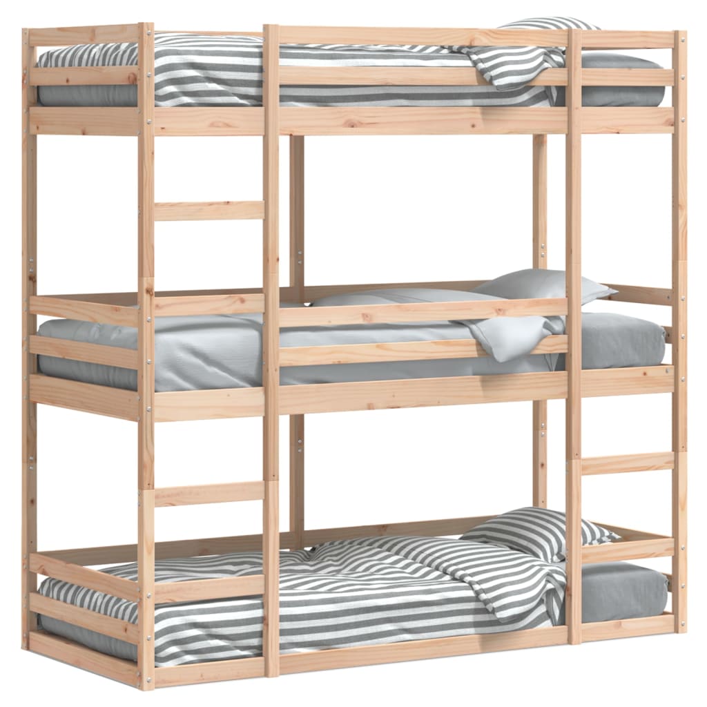 Stapelbed 3-Persoons Massief Grenenhout