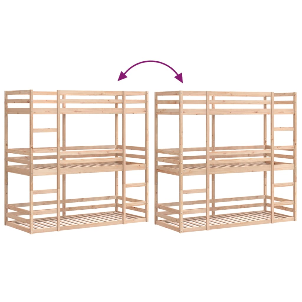 Stapelbed 3-Persoons Massief Grenenhout