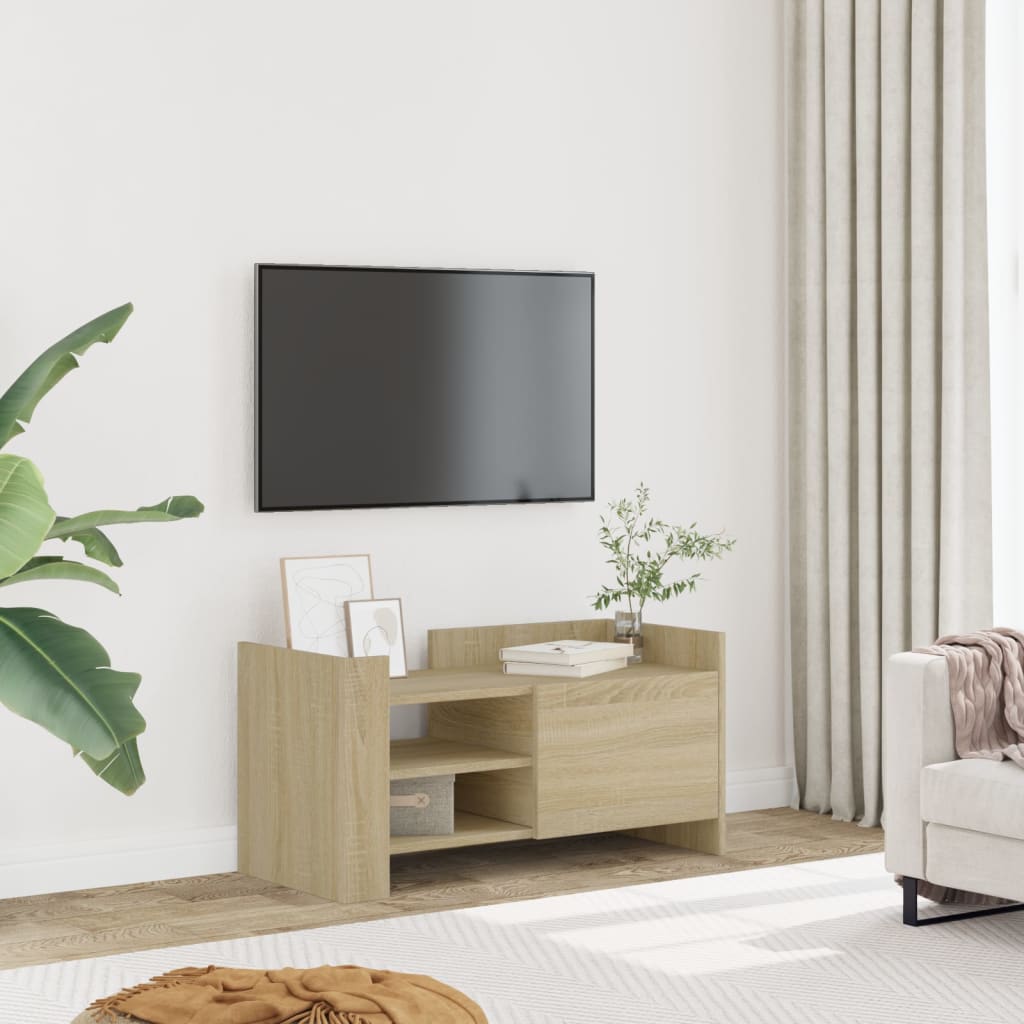 Tv-Meubel 80X35X40 Cm Bewerkt Hout Kleurig