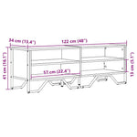 Tv-Meubel 122X34X41 Cm Bewerkt Hout Eikenkleurig