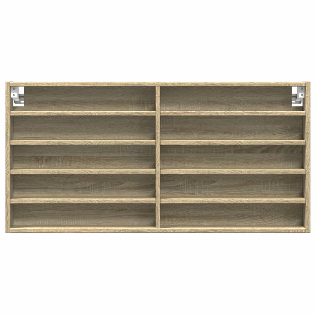 Vitrinekast 100X8,5X50 Cm Bewerkt Hout Kleurig