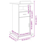Lessenaar Met Wielen En Lade 55X55X107 Cm Hout