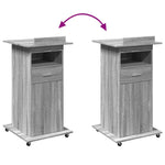 Lessenaar Met Wielen En Lade 55X55X107 Cm Hout