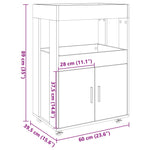 Drankkar 60X39,5X89 Cm Bewerkt Hout Kleurig