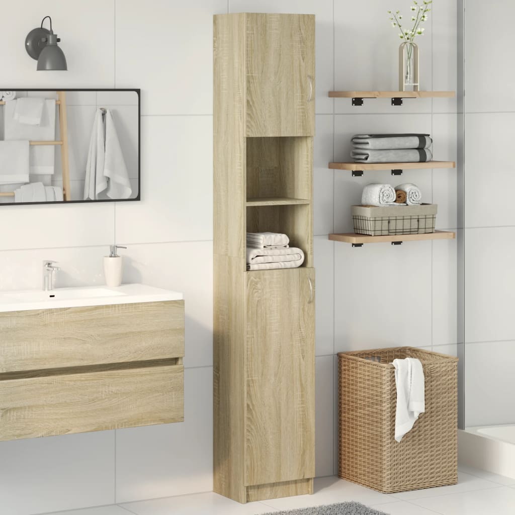 Badkamerkast 32X25,5X190 Cm Bewerkt Hout