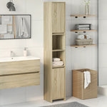 Badkamerkast 30X30X183,5 Cm Bewerkt Hout