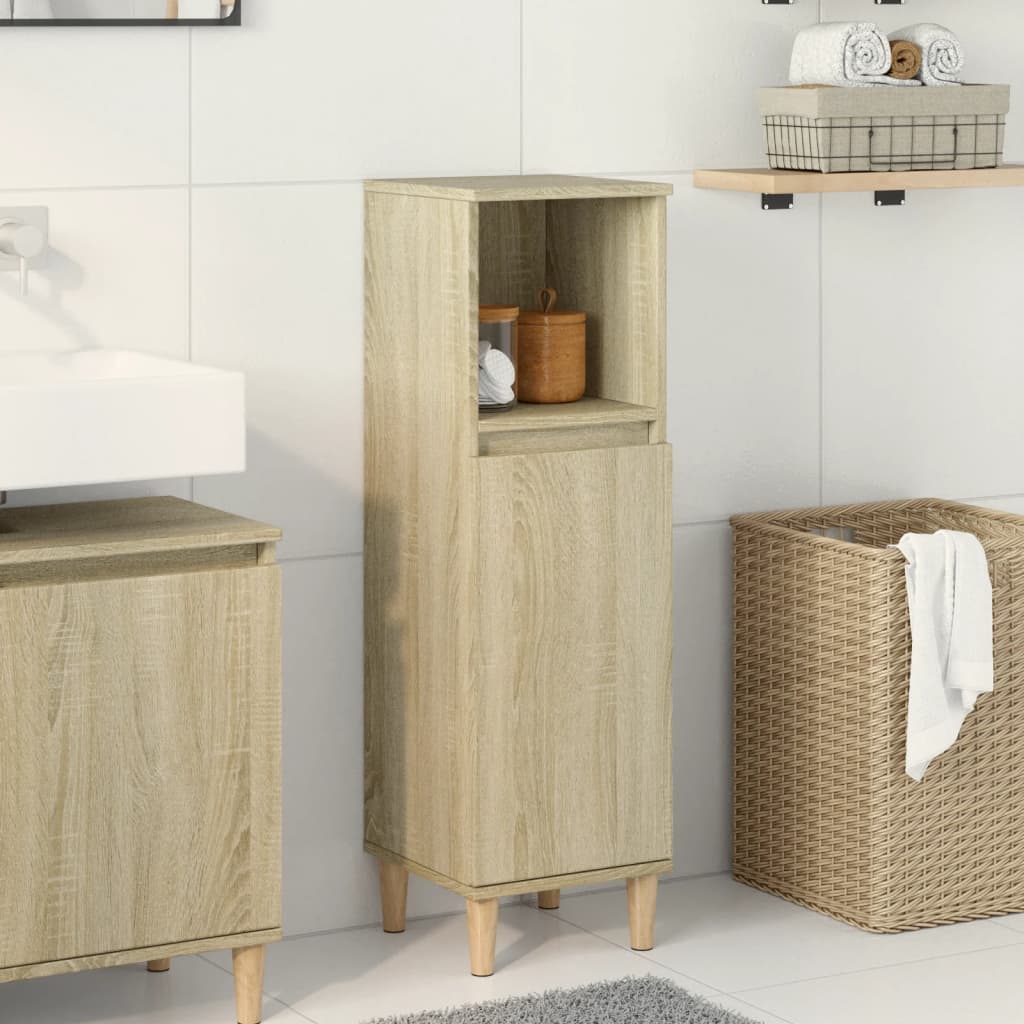 Badkamerkast 30X30X100 Cm Bewerkt Hout Kleurig