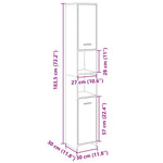Badkamerkast 30X30X183,5 Cm Spaanplaat Kleurig