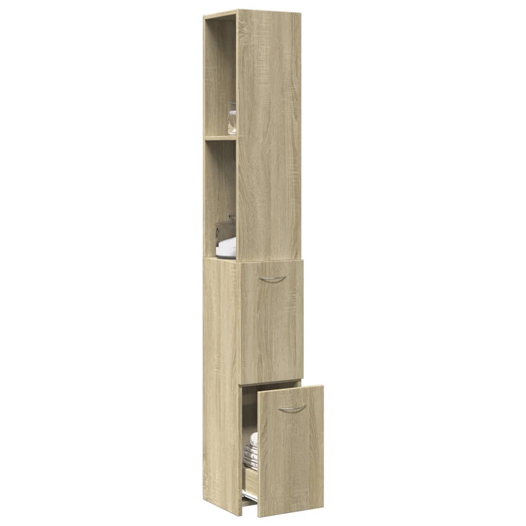 Badkamerkast 25X26,5X170 Cm Bewerkt Hout
