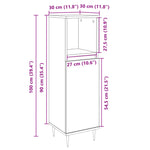 Badkamerkast 30X30X100 Cm Bewerkt Hout Sonoma Eikenkleurig Roze