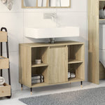 Badkamerkast 80X33X60 Cm Bewerkt Hout Sonoma Eikenkleurig