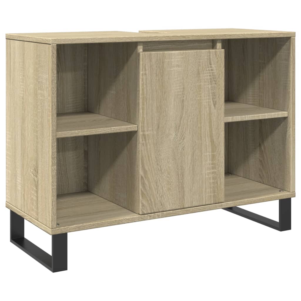 Badkamerkast 80X33X60 Cm Bewerkt Hout Sonoma Eikenkleurig