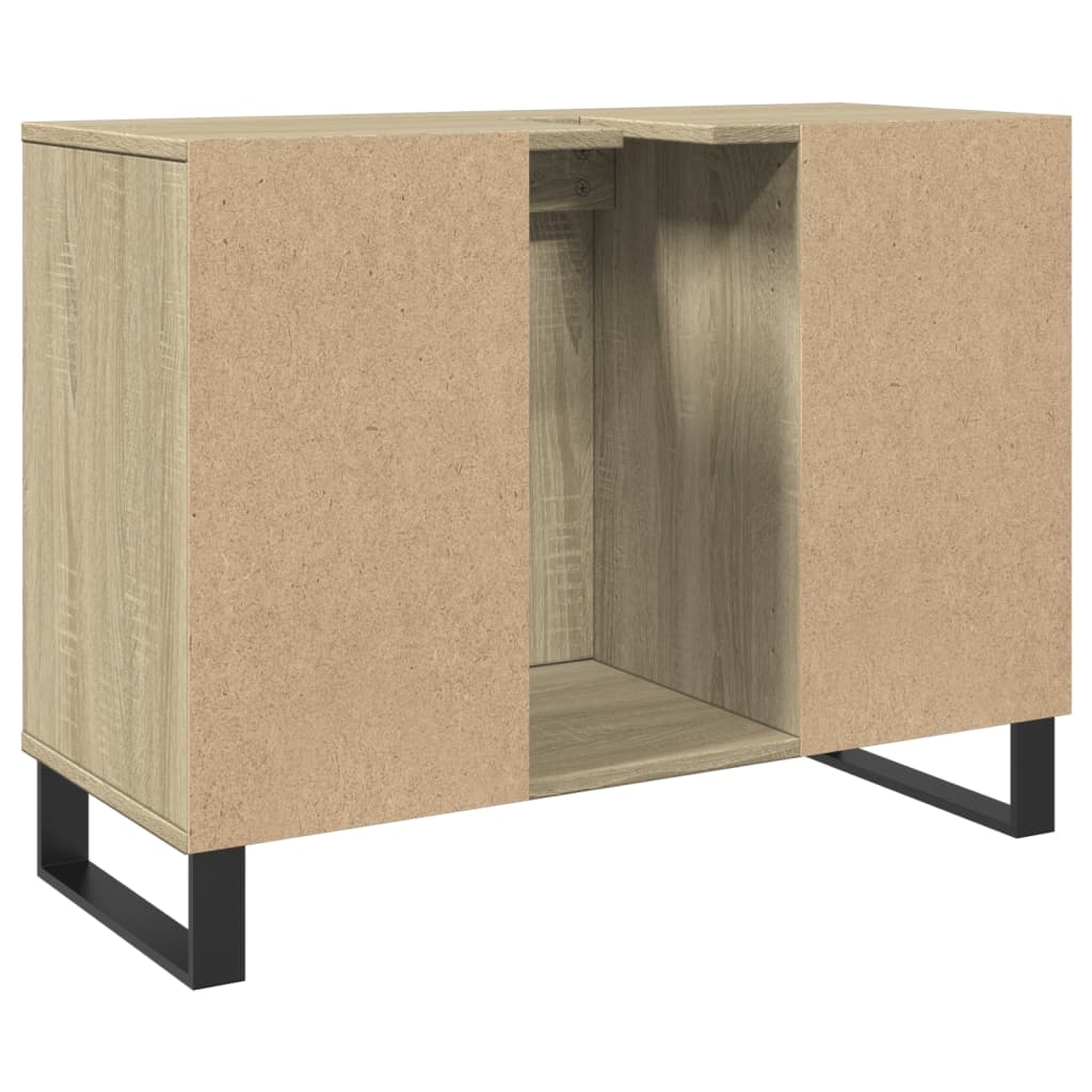 Badkamerkast 80X33X60 Cm Bewerkt Hout Sonoma Eikenkleurig