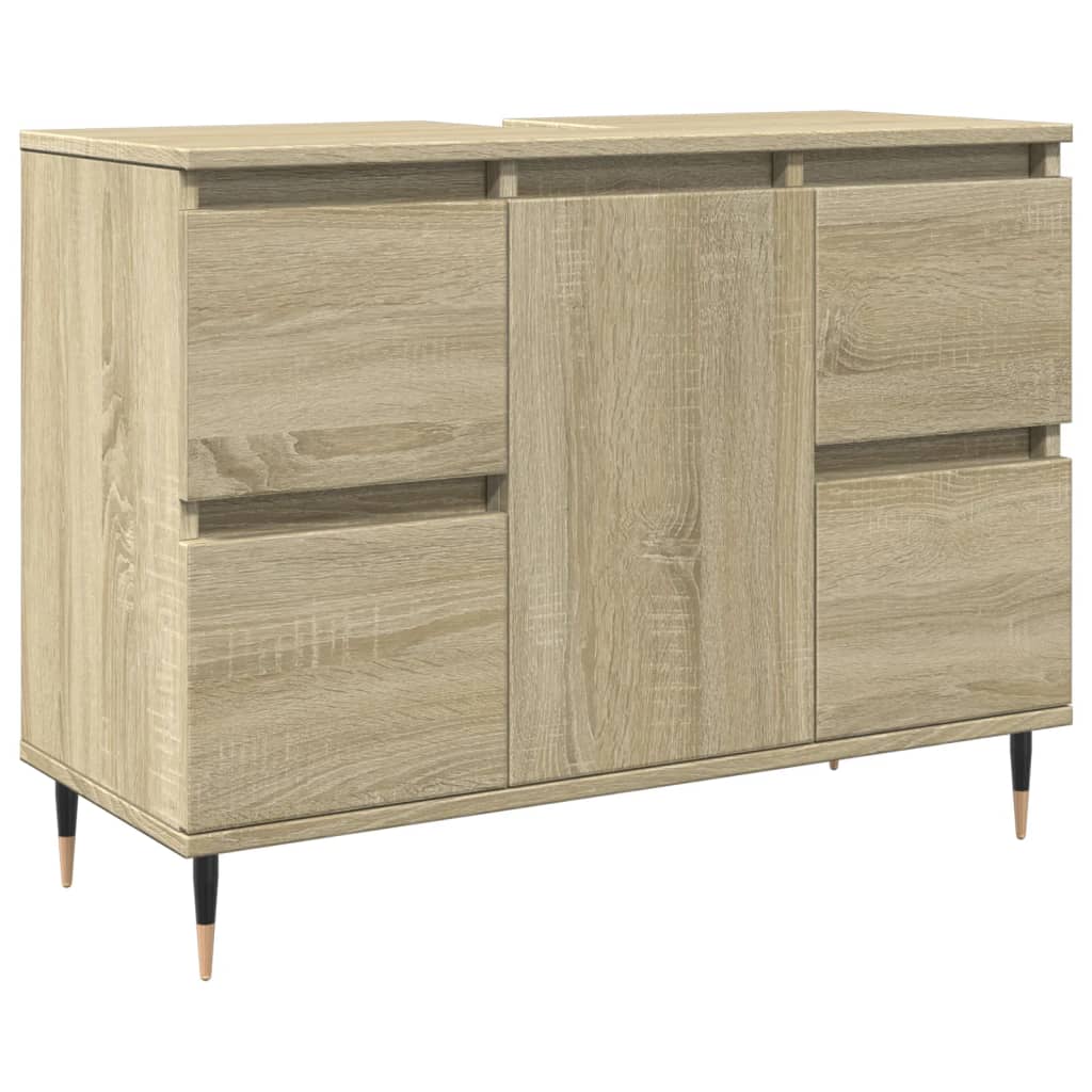 Badkamerkast 80X33X60 Cm Bewerkt Hout Sonoma Eikenkleurig