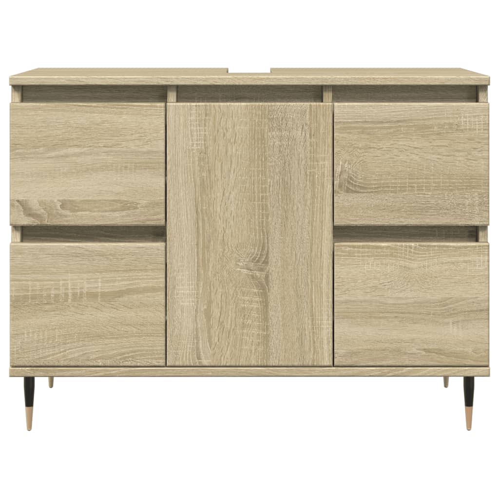 Badkamerkast 80X33X60 Cm Bewerkt Hout Sonoma Eikenkleurig