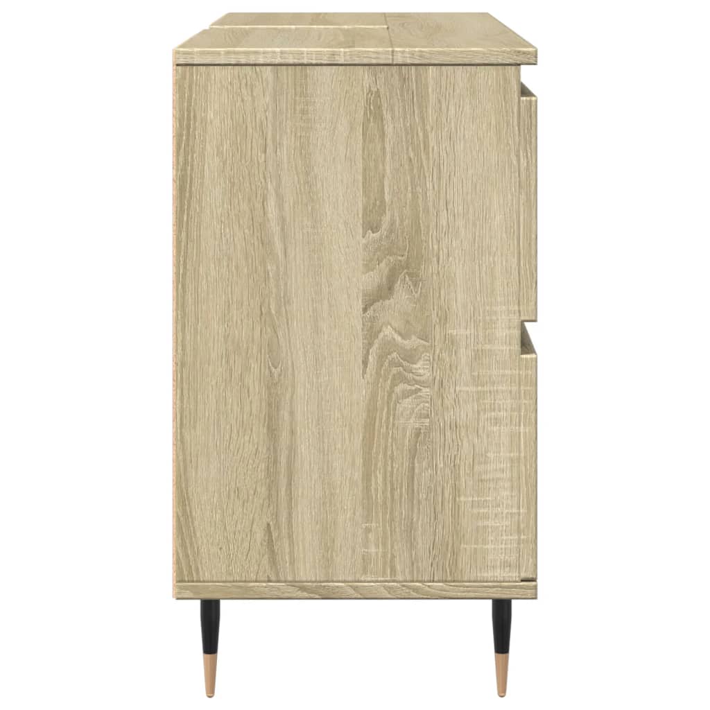 Badkamerkast 80X33X60 Cm Bewerkt Hout Sonoma Eikenkleurig
