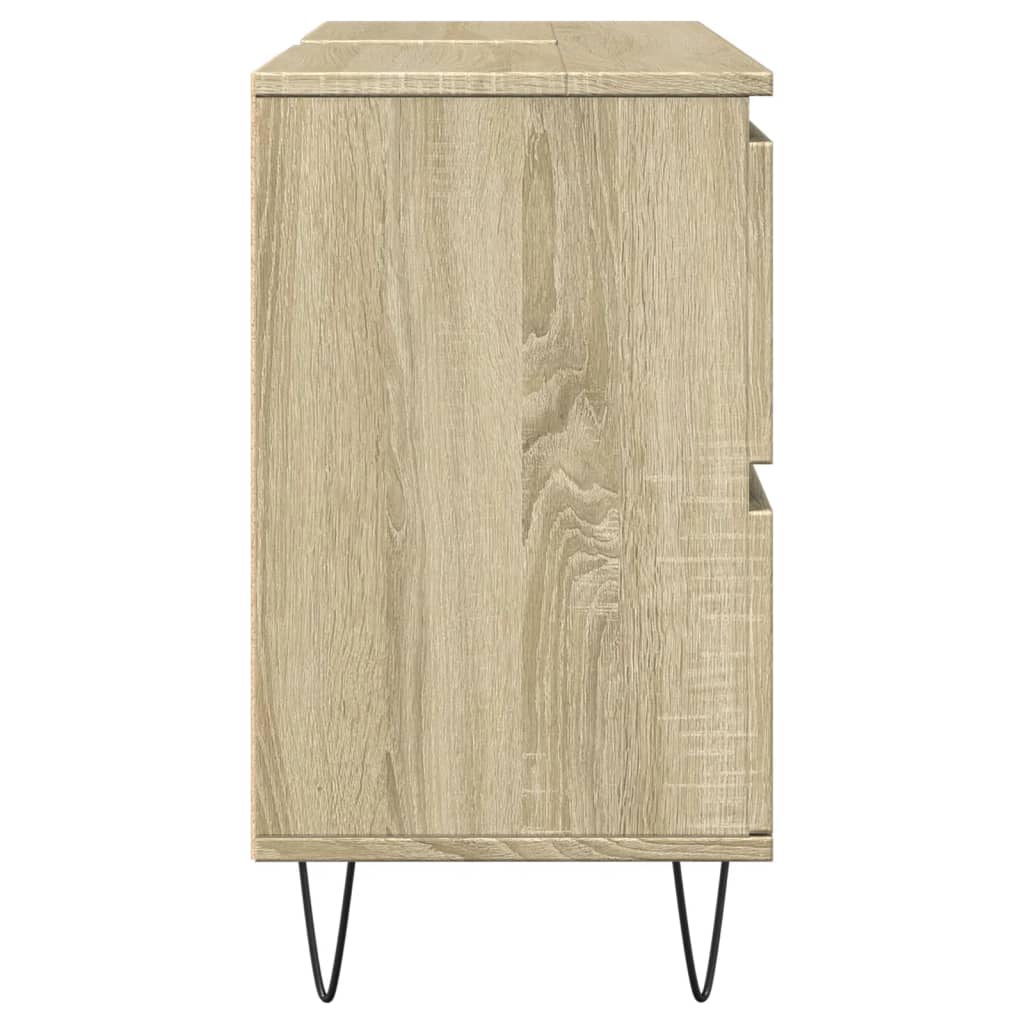 Badkamerkast 80X33X60 Cm Bewerkt Hout Sonoma Eikenkleurig