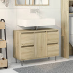 Badkamerkast 80X33X60 Cm Bewerkt Hout Sonoma Eikenkleurig