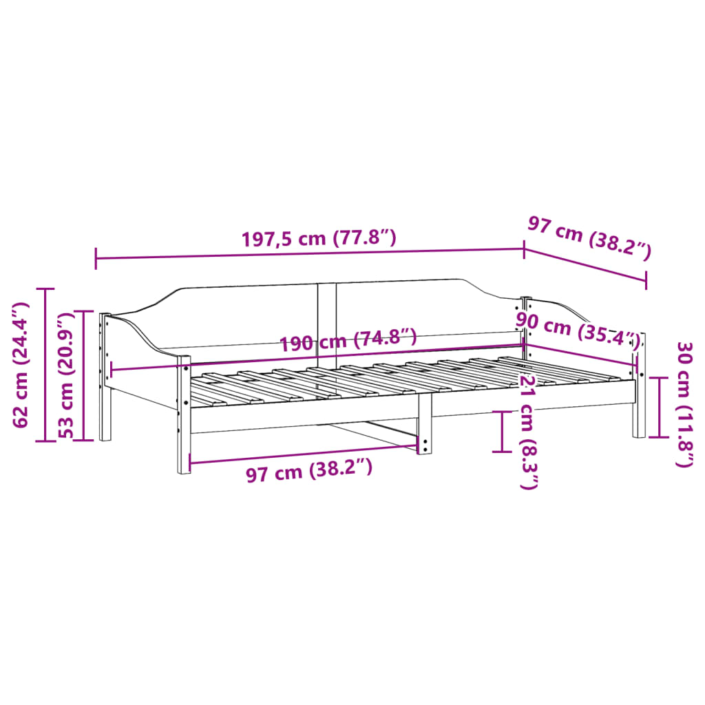 Bedframe Zonder Matras Massief Grenenhout