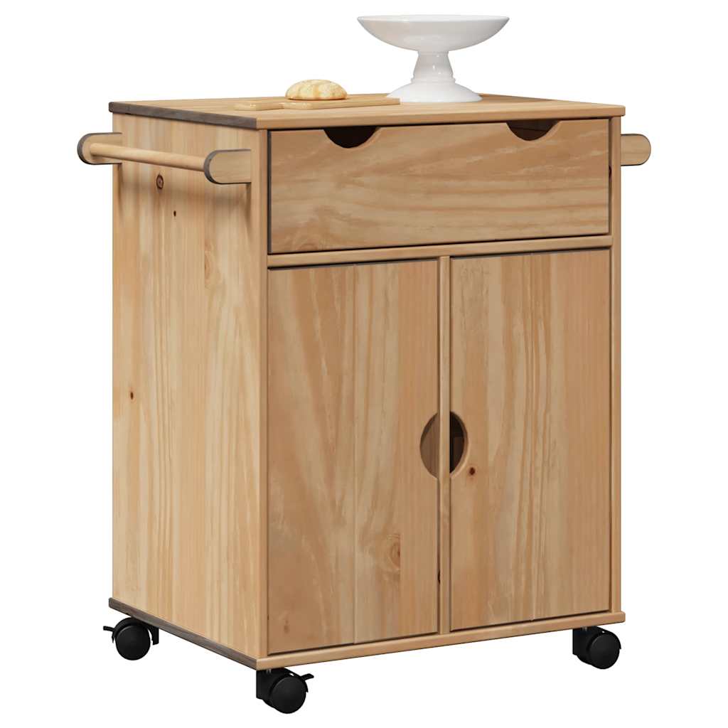 Keukentrolley Otta 59X45X80 Cm Massief Grenenhout