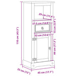 Badkamerkast Corona 45X33X110 Cm Massief Grenenhout
