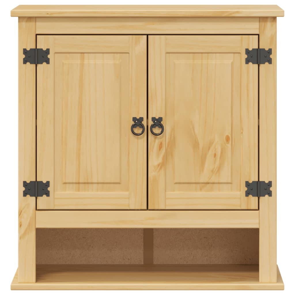 Badkamerwandkast Corona 70X33X71,5 Cm Massief Grenenhout Zwart En Crèmewit