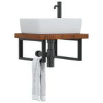 Badkamer Wandschap Staal En Massief Eikenhout