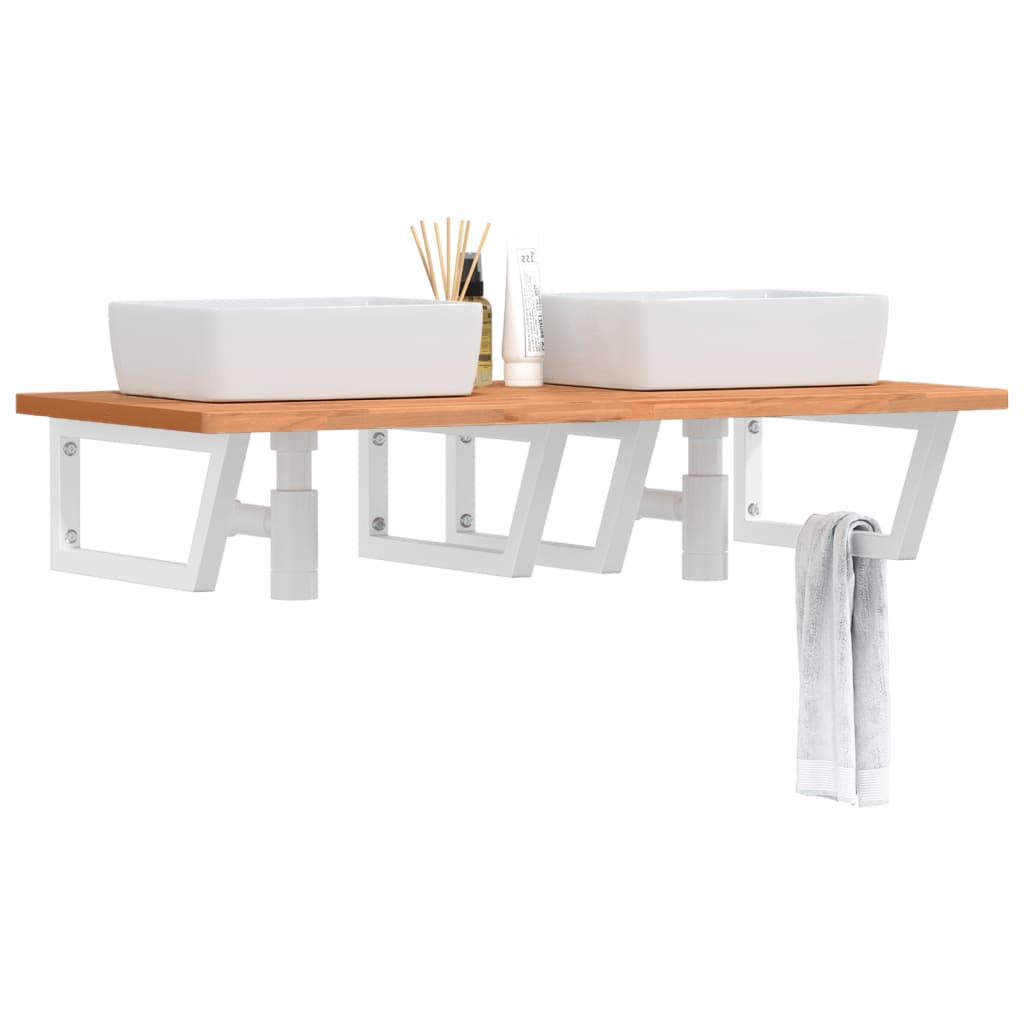 Badkamer Wandschap Staal En Massief Beukenhout