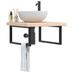 Badkamer Wandschap Staal En Massief Eikenhout