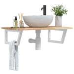 Badkamer Wandschap Staal En Massief Acaciahout