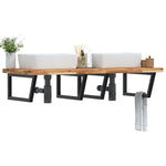 Badkamer Wandschap Staal En Massief Acaciahout