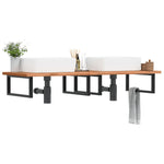 Badkamer Wandschap Staal En Massief Beukenhout