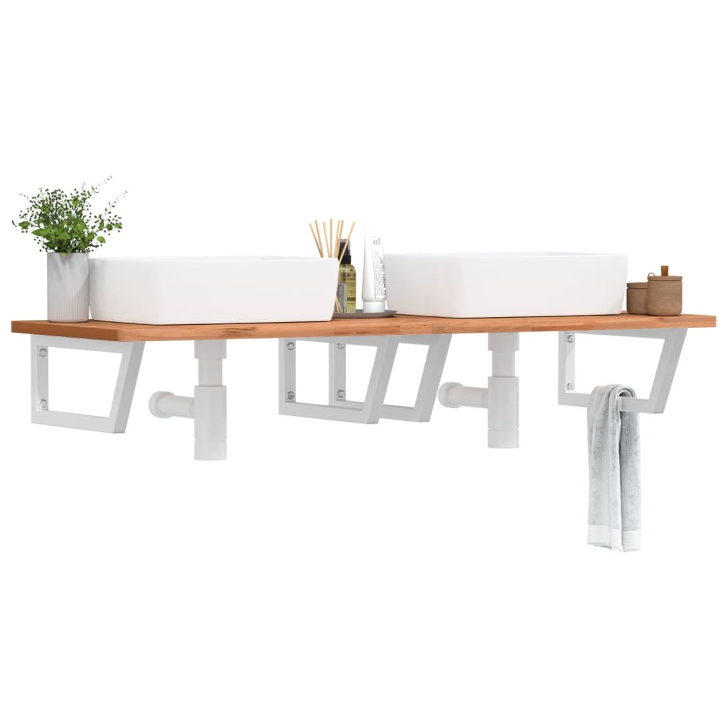 Badkamer Wandschap Staal En Massief Beukenhout